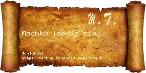 Machka Teodózia névjegykártya